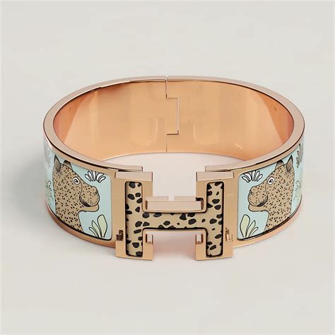 hermes animal print bracelet|Hermes bangle bracelet white.